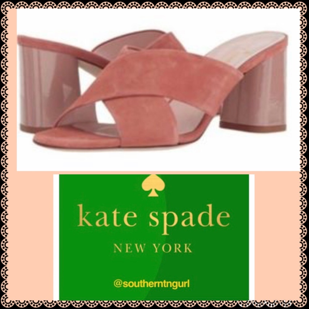 NWT KATE SPADE ”Denault” Suede Leather Block Heels / Sandals